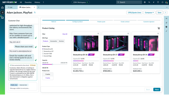 ServiceNow CRM Workspace screenshot