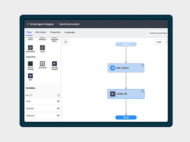 Self-service experience screenshot