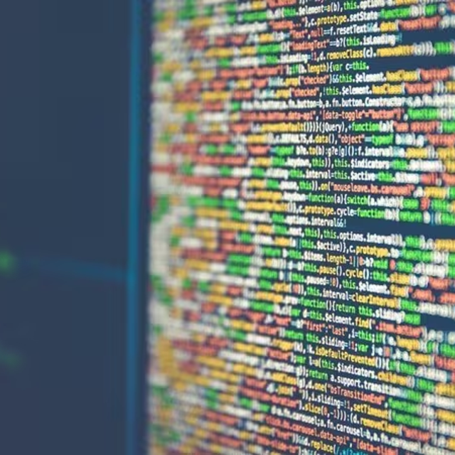 Colorful code on a computer monitor