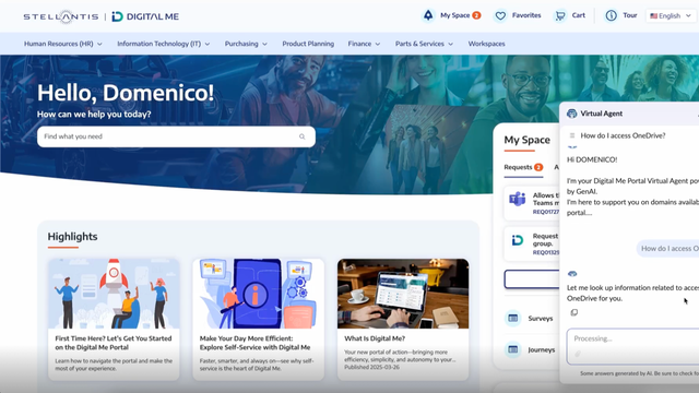Stellantis Digital Me employee experience screenshot