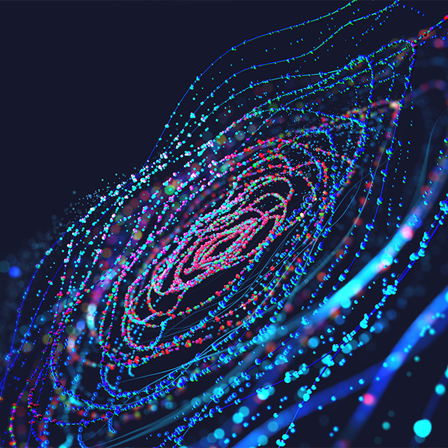 Abstract of a colorful digital neural network