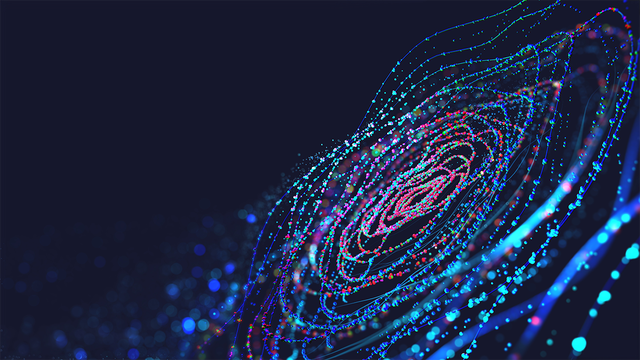 Abstract of a colorful digital neural network