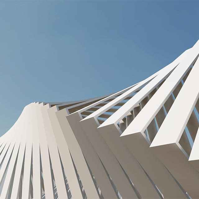 Futuristic white architecture background