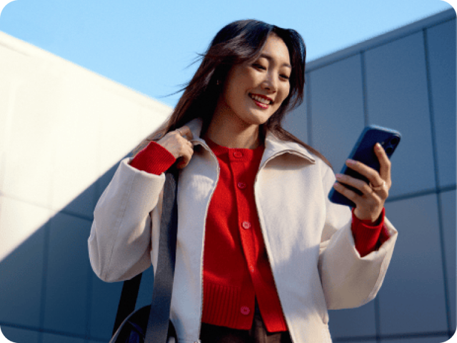 women was using phone