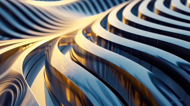 Close-up of a curved metal structure