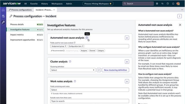 Process configuration Incident screenshot