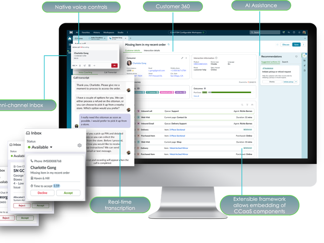 Genesys and ServiceNow unified desktop for agents screenshot