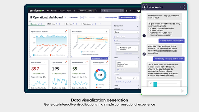Data visualization generation: Generate interactive visualizations in a simple conversational experience.