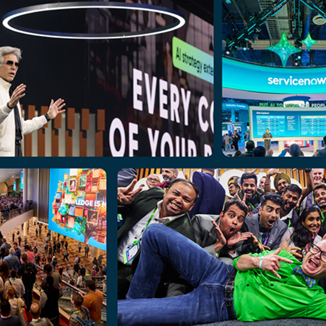 A collage of four images of people at Knowledge 2024