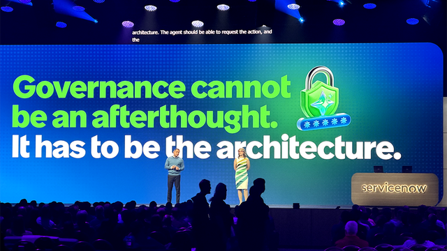 A screen displaying: Governance cannot be an afterthought. It has to be the architecture.