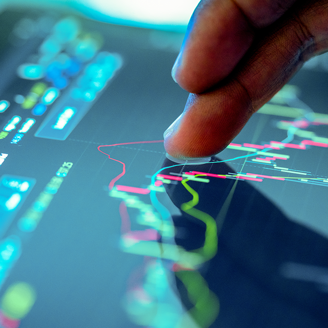 Fingers on a digital graph