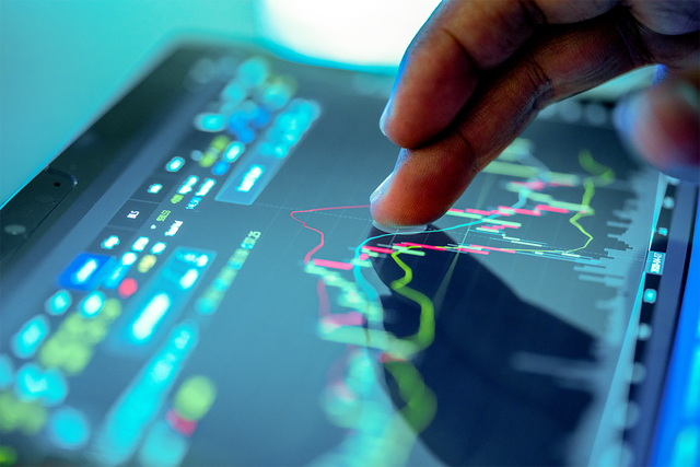 Fingers on a digital graph