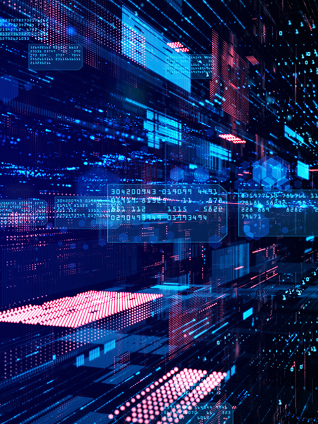 Abstract of digital cyberspace and data network connections