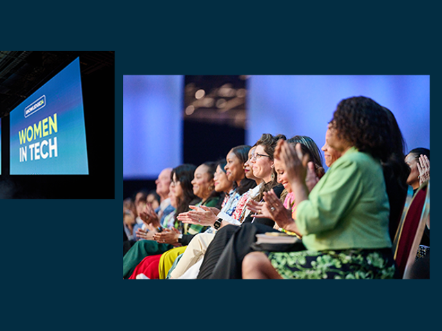 A group of women attending the Women in Tech session at Knowledge 2024