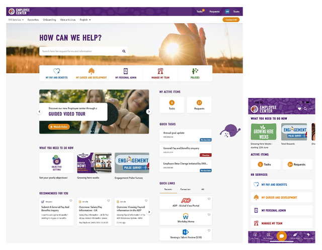 Mondelez employee portal homepage