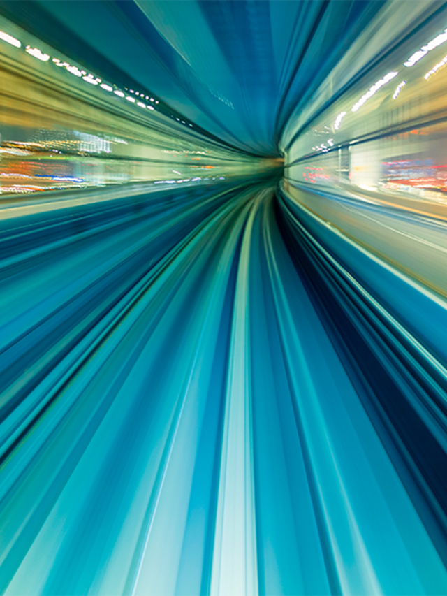 Abstract high-speed technology POV train motion blur