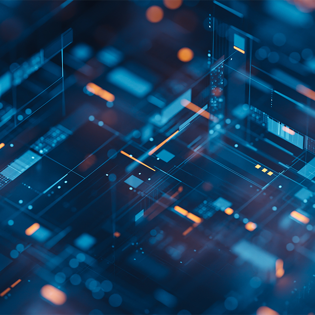 Abstract image of a futuristic electronic circuit board