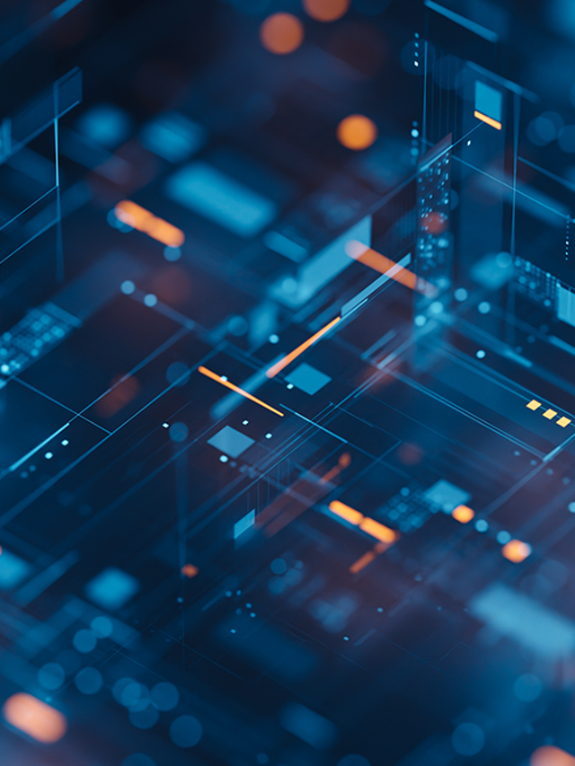 Abstract image of a futuristic electronic circuit board