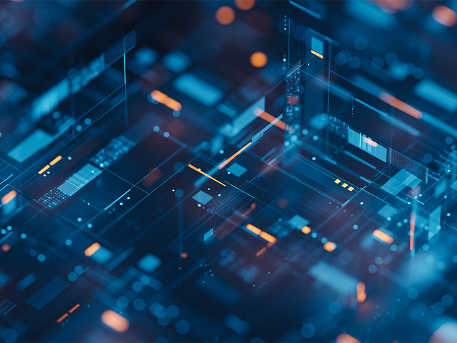 Abstract image of a futuristic electronic circuit board