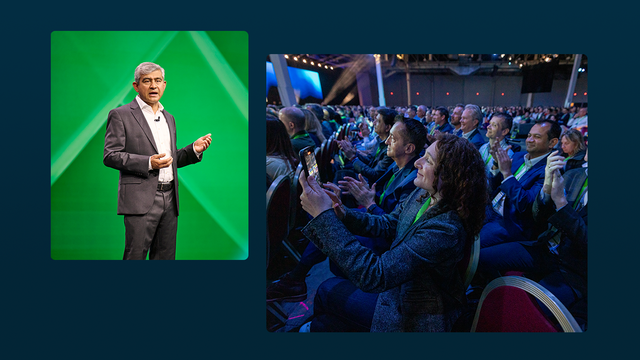 ServiceNow President, CPO, and COO Amit Zavery presenting to a Knowledge audience