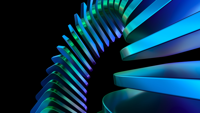 Abstract geometric pattern in blue, purple, green, black