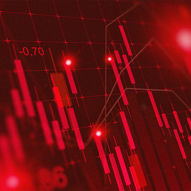 Red lines and lights on a chart