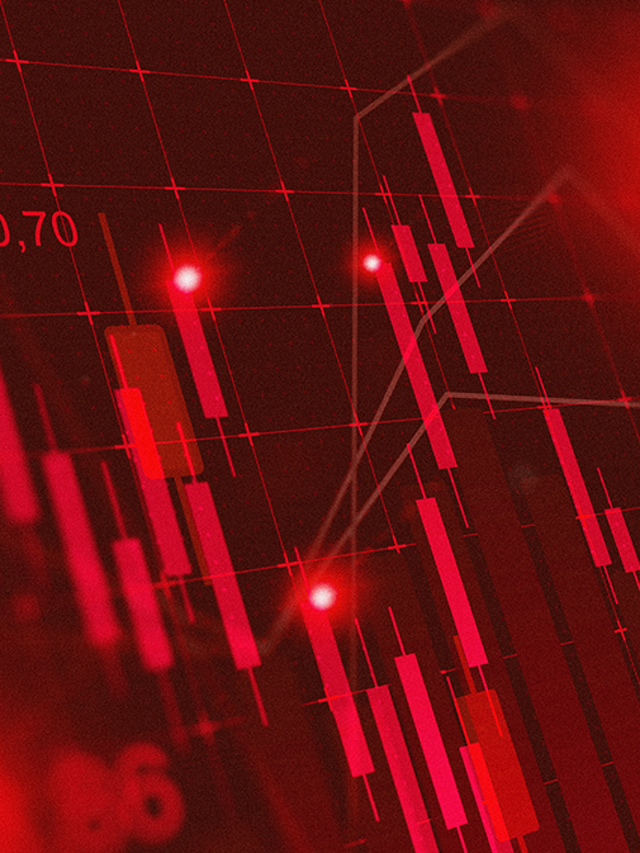 Red lines and lights on a chart