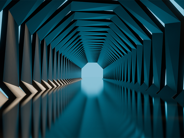 Abstract architecture background with geometric shapes in design