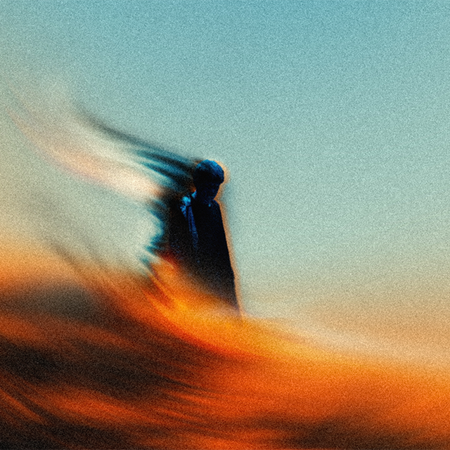 Illustration of a person standing in a field being blown away by the wind