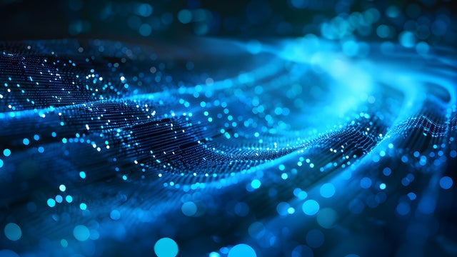 3D rendering of blue light to represent data