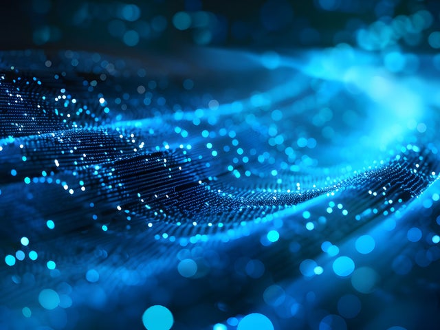 3D rendering of blue light to represent data