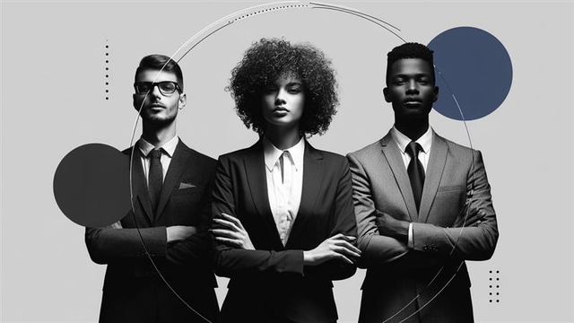 People walking through an office with motion blur