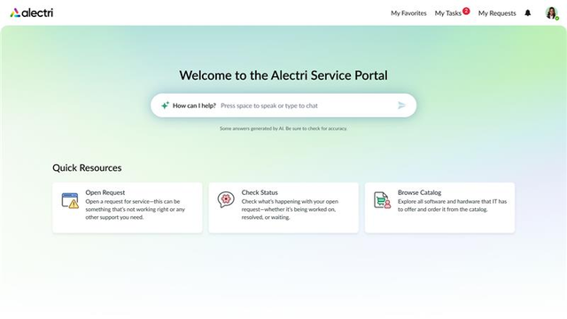 ServiceNow Enterprise Service Management Foundation portal screenshot