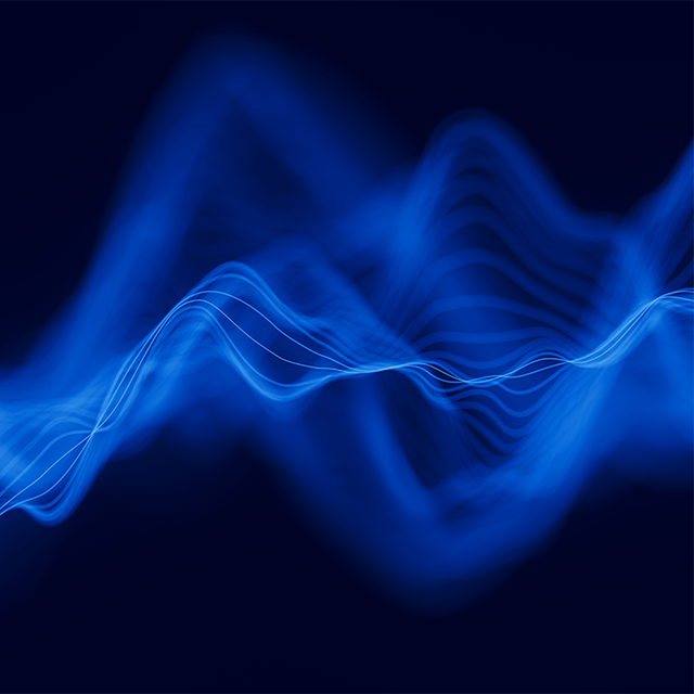 Audio blue waveform digital background