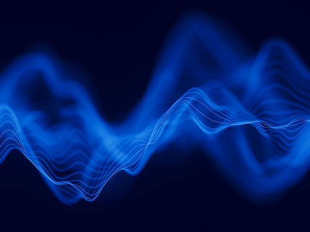 Audio blue waveform digital background