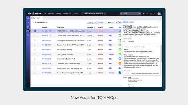 Now Assist for ITOM AIOps