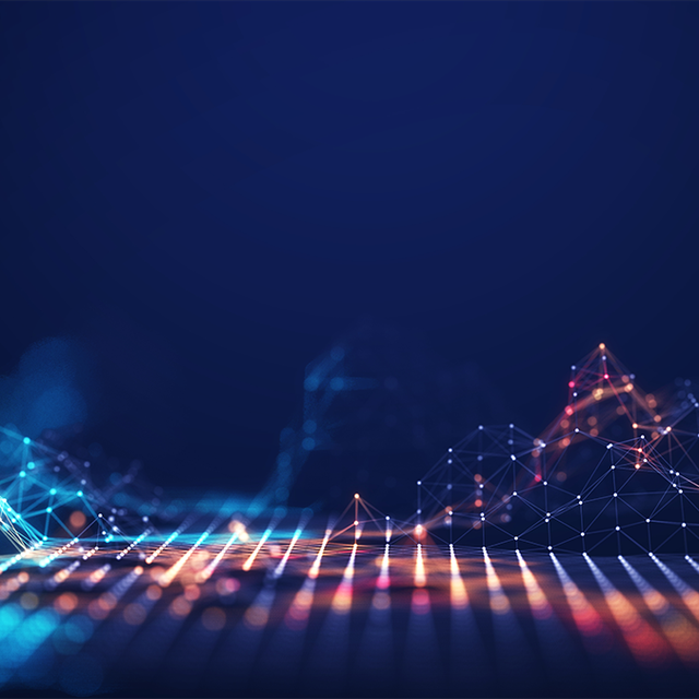 Abstract connected dots and lines in 3D