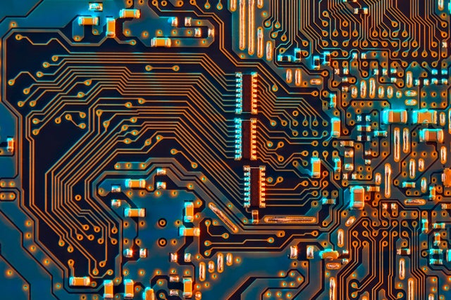 Electronic circuit board close up