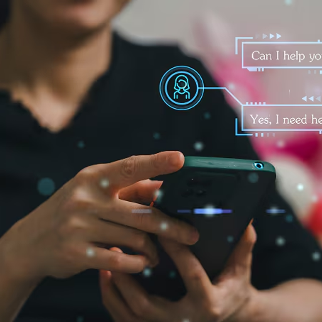 Faceless person holding a smartphone