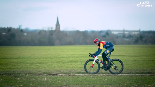 2010 Tour de France winner Andy Schleck on his bicycle