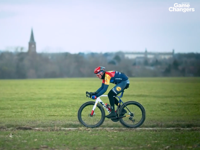 2010 Tour de France winner Andy Schleck on his bicycle