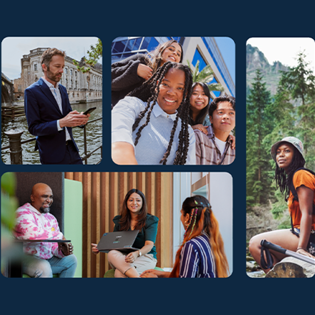 Collage of people making the world work better