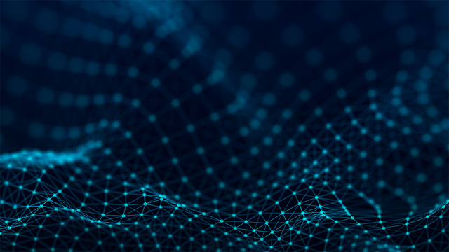 Dark 3d background with wavy dots on it