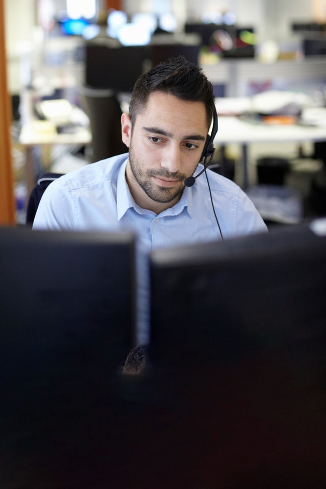 Male working at desk