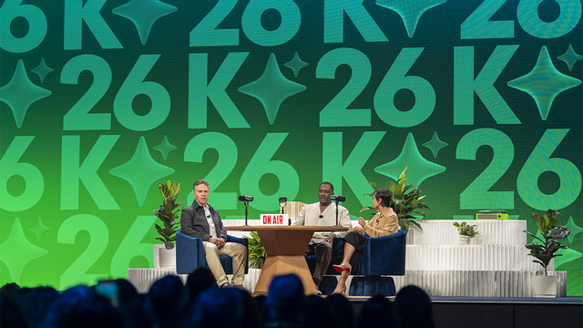 Nick Tzitzon with Idris Elba and Dr. Rumman Chowdhury