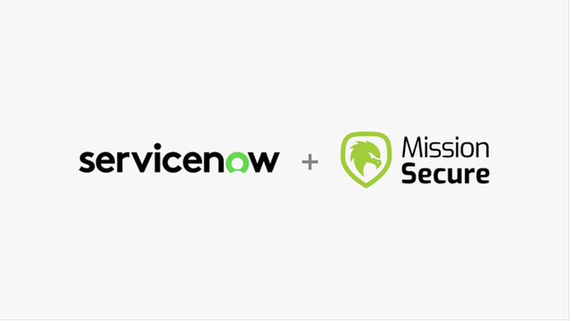 ServiceNow and Mission Secure logo lockup